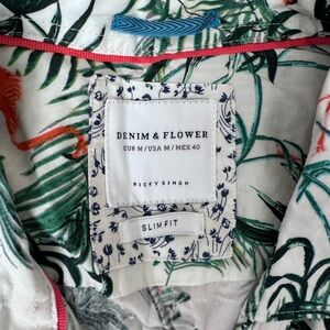 Denim and Flower Hawaiian shirt - NWT